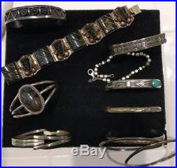 11 sterling silver bracelets Turquoise black onyx Silpada vintage 925 lot