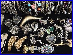 190PC Vintage Sterling Silver Jewelry LOT 2463g NAVAJO Turquoise Rhinestone Opal