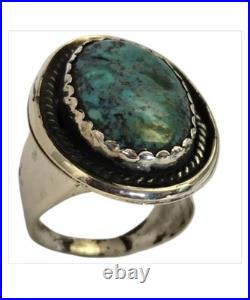 19.5gr! Expertise VINTAGE NAVAJO Royston TURQUOISE STERLING SILVER RINGsz11