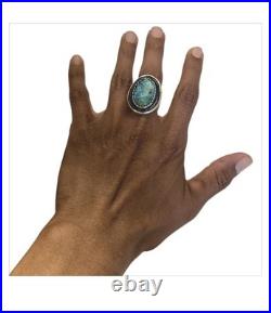 19.5gr! Expertise VINTAGE NAVAJO Royston TURQUOISE STERLING SILVER RINGsz11