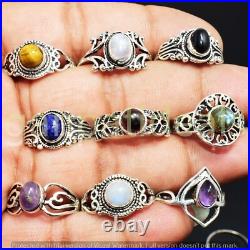 2000pcs Lot Turquoise & Mixed Gemstone Rings 925 Sterling Silver Plated Jewelry