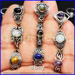 2000pcs Lot Turquoise & Mixed Gemstone Rings 925 Sterling Silver Plated Jewelry