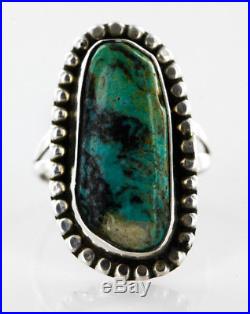 $200Tag Navajo. 925 Sterling Silver NATURAL Turquoise Native American Ring