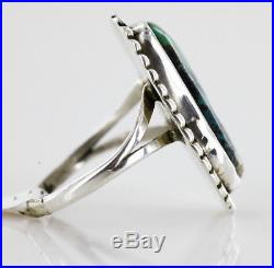 $200Tag Navajo. 925 Sterling Silver NATURAL Turquoise Native American Ring