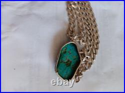 24,925 Sterling Silver With Mojave Turquoise Genuine Jewelry Pendant 24,925 Sterling Silver With Mojave Turquoise Genuine Jewelry Pendant