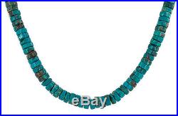 $250Tag Navajo. 925 Sterling Silver Natural Turquoise Native American Necklace