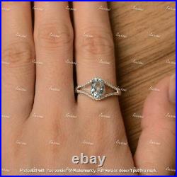 2.50Ct Oval Cut Aquamarine Solitaire Engagement Ring Solid 14K White Gold Finish 2.50Ct Oval Cut Aquamarine Solitaire Engagement Ring Solid 14K White Gold Finish