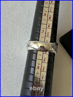 2 stone Natural Morenci Turquoise Sterling Silver Sz8 Navajo Avin Joe R0251