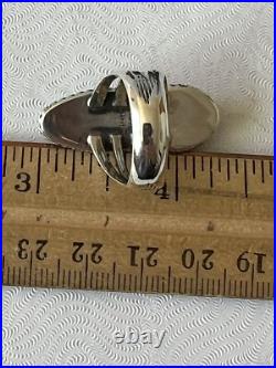 2 stone Natural Morenci Turquoise Sterling Silver Sz8 Navajo Avin Joe R0251