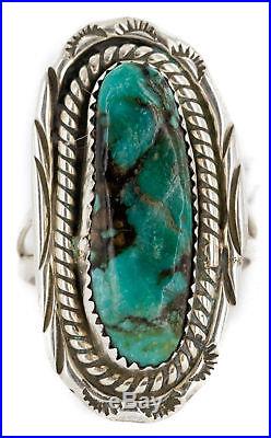 $300Tag. 925 Sterling Silver Navajo Natural Turquoise Native American Ring