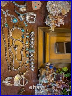 344G STERLING 925 Heavy Lot Native American Mexico Style Jewelry Mix Turquoise