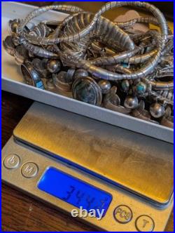 344G STERLING 925 Heavy Lot Native American Mexico Style Jewelry Mix Turquoise