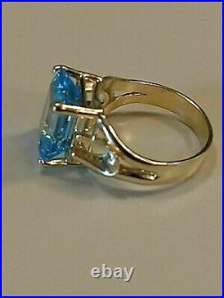 3Ct Emerald Lab Created Aquamarine Men's Engagement Ring 14K Yellow Gold Plated