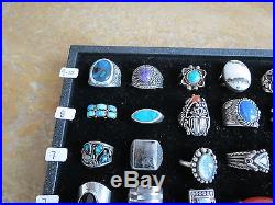 426 grams LOT of 36 VTG Sterling Silver Rings Art Deco Native American Turquoise
