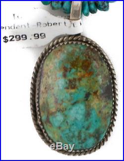 $490Tag. 925 Sterling Silver Navajo Natural Turquoise Native American Necklace