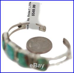 $550Tag. 925 Sterling Silver Navajo Natural Turquoise Native American Bracelet