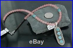 $550Tag Large Navajo. 925 Sterling Silver Turquoise \ Native American Necklace