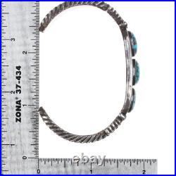 6.5 1940's Lone Mountain turquoise sterling navajo twisted silver cuff bracelet