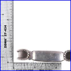 6.5 1940's Lone Mountain turquoise sterling navajo twisted silver cuff bracelet