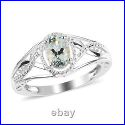 925 Sterling Silver Blue Aquamarine Solitaire Ring Jewelry Gift Size 6 Ct 0.8