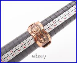 925 Sterling Silver & Brass Vintage Ring NAVAJO 2 Tone Turquoise Sz 9.5 RG27601