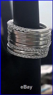 925 Sterling Silver Cz Stack-able Round Eternity Band Women Ring Cocktail Party