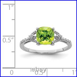 925 Sterling Silver Diamond Aquamarine Ring