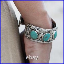 925 Sterling Silver Men Women Cuff Bracelet Blue Opal Stone Turquoise Jewelry 925 Sterling Silver Men Women Cuff Bracelet Blue Opal Stone Turquoise Jewelry