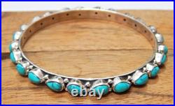 925 Sterling Silver Natural Turquoise Bangle size 2-6 Gemstone Jewelry handmade