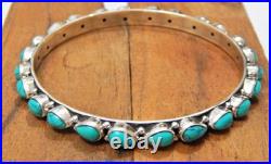 925 Sterling Silver Natural Turquoise Bangle size 2-6 Gemstone Jewelry handmade