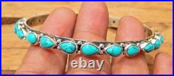 925 Sterling Silver Natural Turquoise Bangle size 2-6 Gemstone Jewelry handmade