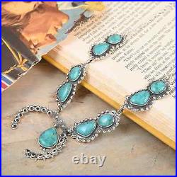 925 Sterling Silver Natural Turquoise Necklace Jewelry for Women Size 18 Ct 27