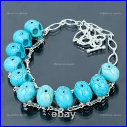 925 Sterling Silver Oval Santa Rosa Turquoise Stone Chain Bezel Necklace Jewelry 925 Sterling Silver Oval Santa Rosa Turquoise Stone Chain Bezel Necklace Jewelry