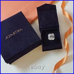 925 Sterling Silver Ring Aqua Cushion Four Prong Plain Shank Jewelry Sim Diamond