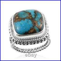 925 Sterling Silver Turquoise Gifts for Women Wedding Blue Ring Size 7 Ct 7.5