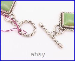 925 Sterling Silver Vintage Bracelet Southwestern Roped 2 Tone Turquoise BT10374