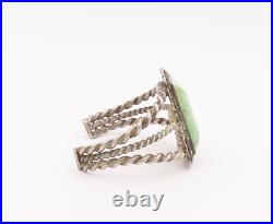 925 Sterling Silver Vintage Bracelet Southwestern Twisted Rope Turquoise BT10362