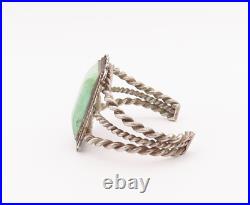 925 Sterling Silver Vintage Bracelet Southwestern Twisted Rope Turquoise BT10362