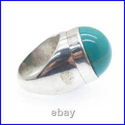 925 Sterling Silver Vintage Lone Mountain Turquoise Dome Ring Size 7.75 925 Sterling Silver Vintage Lone Mountain Turquoise Dome Ring Size 7.75