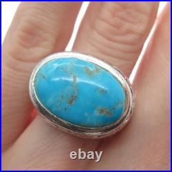925 Sterling Silver Vintage Real Lone Mountain Turquoise Ornate Ring Size 8 925 Sterling Silver Vintage Real Lone Mountain Turquoise Ornate Ring Size 8