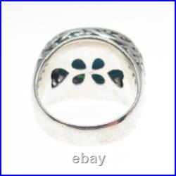 925 Sterling Silver Vintage Real Lone Mountain Turquoise Ornate Ring Size 8 925 Sterling Silver Vintage Real Lone Mountain Turquoise Ornate Ring Size 8