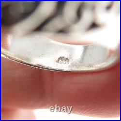 925 Sterling Silver Vintage Real Lone Mountain Turquoise Ornate Ring Size 8 925 Sterling Silver Vintage Real Lone Mountain Turquoise Ornate Ring Size 8