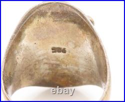 925 Sterling Silver Vintage Ring ZUNI NAVAJO Antique Turquoise Sz 10.5 RG29141