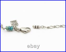 925 Sterling Silver Vintage Turquoise & MultiStone Beaded Necklace NE2303