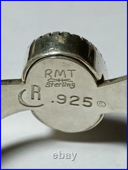 925 Sterling Silver Vntg Roderick Tenorio Morning Star Inlay Opn Cuff Bracelet