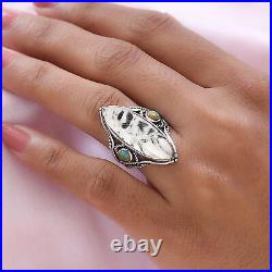 925 Sterling Silver White Buffalo Blue Turquoise Ring Jewelry Gift Size 11 Ct 11