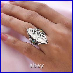 925 Sterling Silver White Buffalo Blue Turquoise Ring Jewelry Gift Size 7 Ct 11