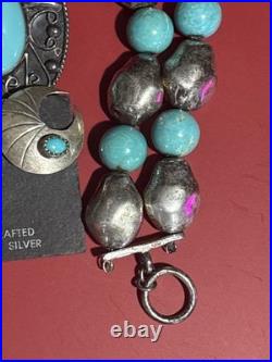 925/ Sterling Turquoise 5 Item Lot! Cuff Bracelet / Watch Pendant /Pin Earring