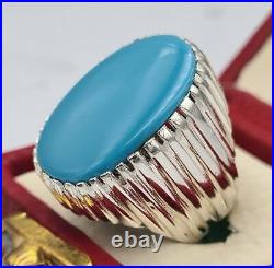 AAAA Turquoise Ring Sleeping Beauty jewelry sterling silver ring gift for him AAAA Turquoise Ring Sleeping Beauty jewelry sterling silver ring gift for him