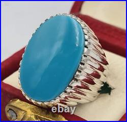AAAA Turquoise Ring Sleeping Beauty jewelry sterling silver ring gift for him AAAA Turquoise Ring Sleeping Beauty jewelry sterling silver ring gift for him